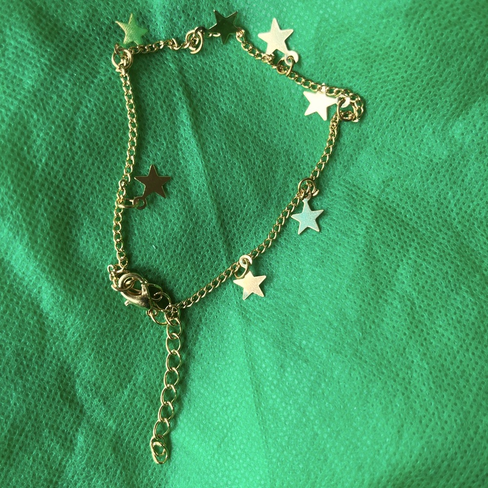 Gold Star ankle Charm Bracelet
